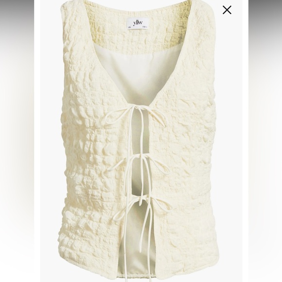 Yllw the Label Tatum Bubble Tie Front Vest XS - Picture 4 of 14